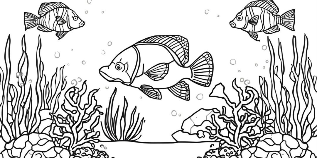 Ausmalbild Unterwassertiere
